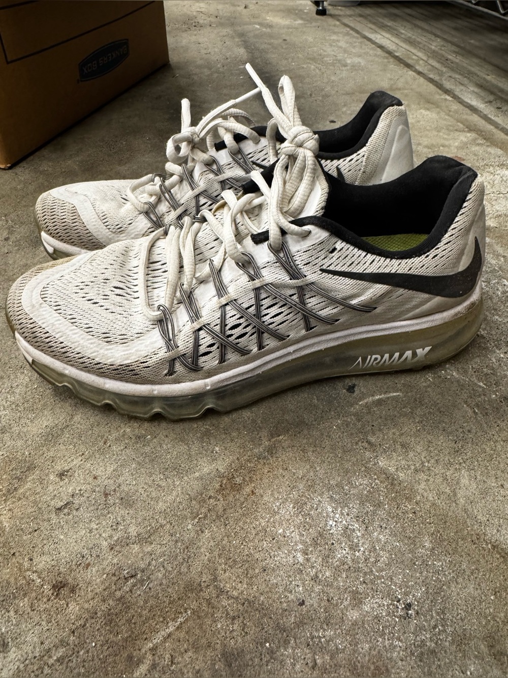 Nike White and Black Air Max Running Sneakers
